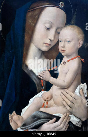 La Vergine e il Bambino, circa 1485. Seguace di Hugo van der Goes Foto Stock