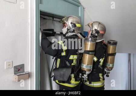 Funzione SU I VIGILI DEL FUOCO DI RENNES, Francia Foto Stock