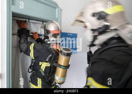 Funzione SU I VIGILI DEL FUOCO DI RENNES, Francia Foto Stock