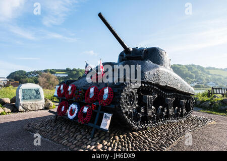 L'operazione Tiger Memorial a Slapton Sands, Torcross, Sud prosciutti, Devon, Inghilterra, Regno Unito. Foto Stock