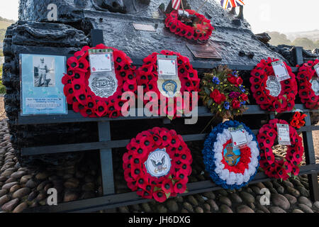 L'operazione Tiger Memorial a Slapton Sands, Torcross, Sud prosciutti, Devon, Inghilterra, Regno Unito. Foto Stock