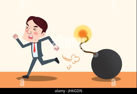 Disegno flat character design preoccupare concept Illustrazione Vettoriale