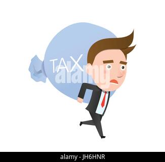 Funny piatta pesante di carattere fiscale il concetto di business Illustrazione Vettoriale