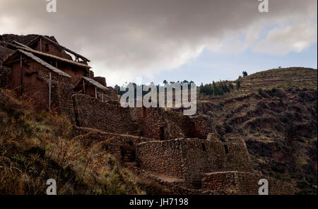 PISAC, Perù - circa ottobre 2015: Il PIsac arqueological site, sulla regione di Cusco conosciuta come Valle Sacra Foto Stock