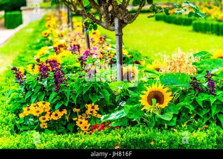 I curati giardini del Parc de Saint-Cloud Foto Stock