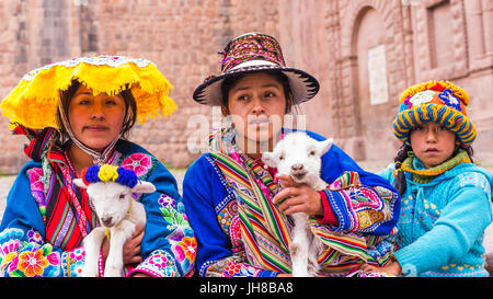 Persone ritratte nei paesi dell' America del sud del Perù e Bolivia Foto Stock