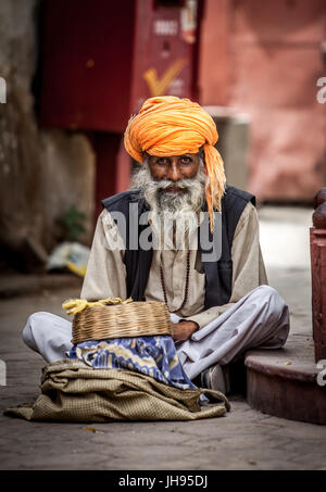 Foto street serpente incantatore. India. Foto Stock