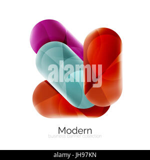 Colorata lucida bolle di vetro per il testo. modello universale Foto Stock