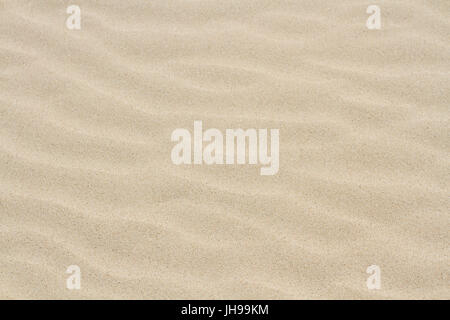 Una completa immagine di frame di morbida sabbia vergine con effetto ondulato in una spiaggia o deserto immagine di sfondo. Foto Stock