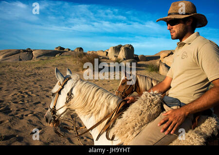 Cavallo da Cabo Polonio a Barra de Valizas, Rocha Dipartimento, Uruguay. Foto Stock