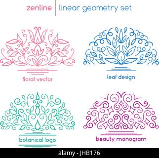 Vettore lineare emblemi astratto Illustrazione Vettoriale