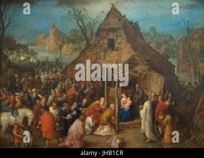 Jan Brueghel de Oude (1568-1625) - sportello Aanbidding de koningen (1600) - kmska 001 28-02-2010 14-20-47 Foto Stock