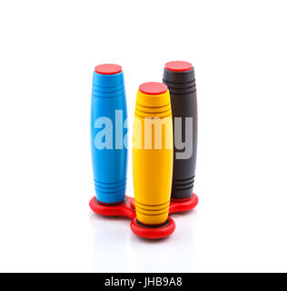 Anti-stress e relax gli si agitano, cubo e spinner per persone esauste Foto Stock