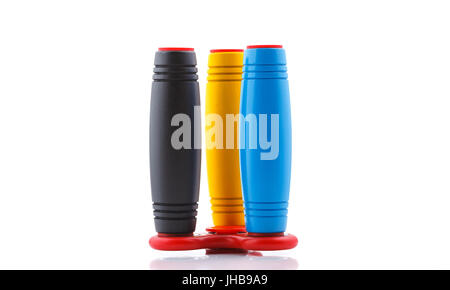 Anti-stress e relax gli si agitano, cubo e spinner per persone esauste Foto Stock