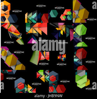 Set di vettore banner geometrica Foto Stock