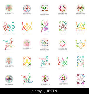 Abstract lineare loghi lettere, volute. Set di vettore Foto Stock