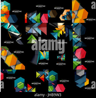 Set di vettore banner geometrica Foto Stock