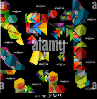 Set di vettore banner geometrica Foto Stock