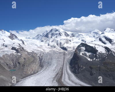 Il Monte Rosa visto dal Gornergrat in Svizzera Foto Stock