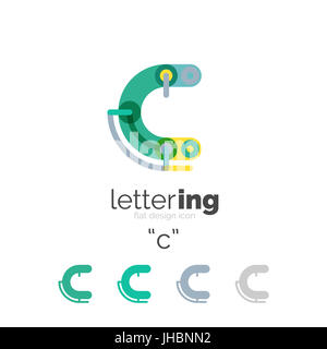 Lettera aziendale logo icona lineare su sfondo bianco. Alfabeto lettere iniziali nome azienda concept. Piatte sottili segmenti di linea collegati gli uni agli altri Foto Stock