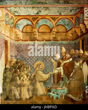 Giotto - La leggenda di San Francesco - -07- - Conferma della Regola Foto Stock