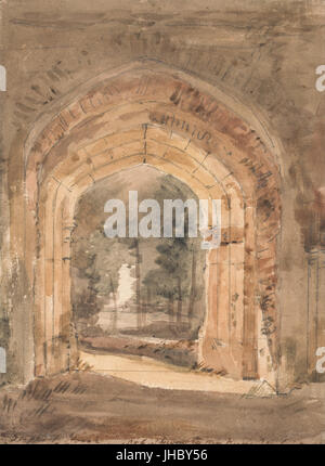 John Constable - East Bergholt Chiesa, guardando fuori del Sud Archway della torre in rovina - Foto Stock