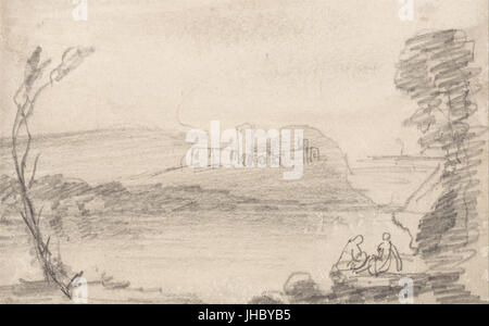 John Sell Cotman - rovina su un lago, nel modo di Richard Wilson - Foto Stock