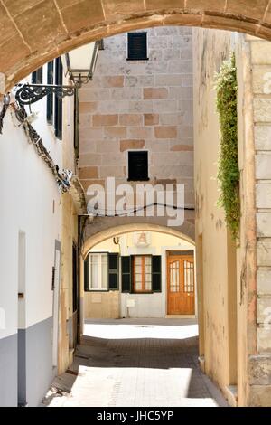 Ciutadella street scene Menorca Minorca Foto Stock