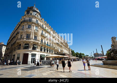 Commedia Square a Montpellier, Occitane, Francia, Foto Stock
