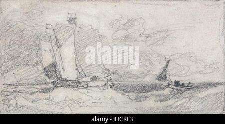 John Sell Cotman - Wherries a vela e barche in un mare increspato - Foto Stock