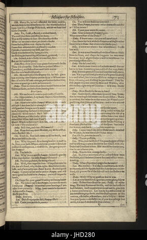 Un riferimento al primo Folio delle opere di William Shakespeare, una pubblicazione essenziale per preservare le sue opere e influenzare il teatro moderno. Foto Stock