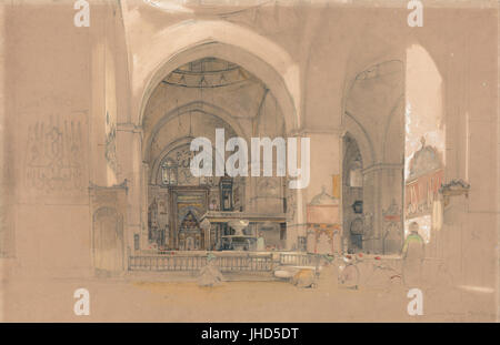 John Frederick Lewis - Interno della Grande Moschea, (Ulucami) Bursa, Turchia - Foto Stock