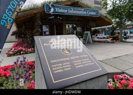 Centro informazioni turistiche, Anchorage, Alaska, STATI UNITI D'AMERICA Foto Stock