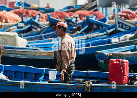 Essaouira, Marocco - Circa nel settembre 2015 - nel porto di Essaouira Foto Stock