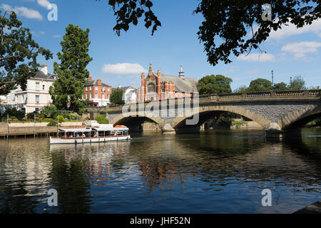 Il fiume Avon, Evesham, Worcestershire, England, Regno Unito, Europa Foto Stock