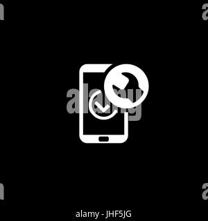 Mobile icona riparazione. Design piatto. Illustrazione Vettoriale