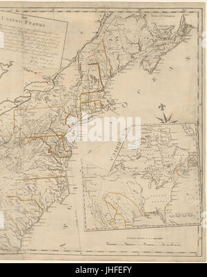 Gli Stati Uniti secondo il definitivo trattato di pace firmato a Parigi, Septr. 3d, 1783 (NYPL b19605262-5312798) Foto Stock