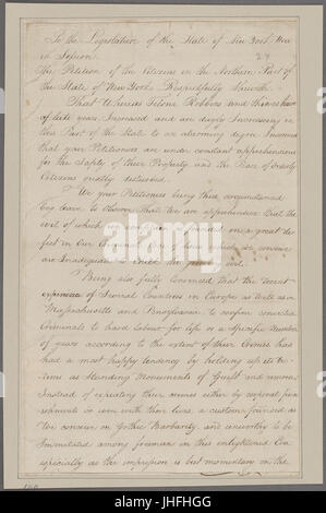 Petizione al New York State Legislature dai cittadini della parte settentrionale dello Stato (NYPL b11868620-5337352) Foto Stock