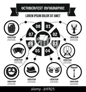 Oktoberfest ed infografico concetto, stile semplice Illustrazione Vettoriale