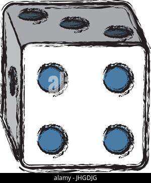 Icona di dadi su sfondo bianco illustrazione vettoriale Illustrazione Vettoriale