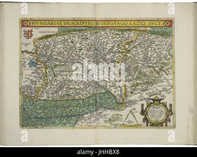 Mappa di Ungheria da Abraham Ortelius Foto Stock