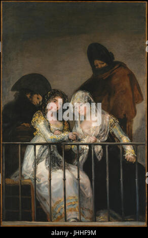 Majas al balcone, Francisco de Goya Foto Stock