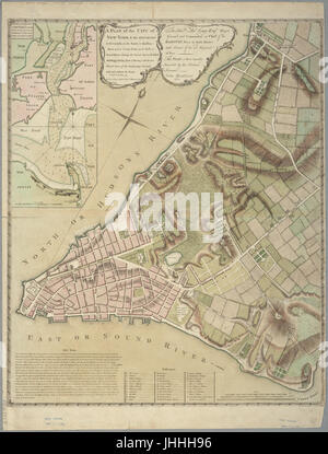 Un piano della città di New York e dei suoi dintorni - a Greenwich, a nord o Hudsons fiume e al Crown Point, a est o suono River, annunziando la diverse strade, publick edifici, (NYPL b14963756-433990) Foto Stock