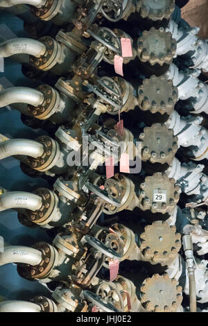 Dettaglio della faccia anteriore del Reattore Il reattore B Hanford, vicino a Richland, Washington Foto Stock