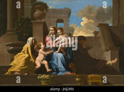 Nicolas Poussin - La Santa Famiglia sui passi - WGA18323 Foto Stock