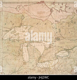 Una mappa dei britannici e dei domini francese in America del Nord, con le strade, distanze, i limiti e la portata degli insediamenti, umilmente inscritto a destra onorevole il Conte di Halifax, (NYPL b15318483-1950400) Foto Stock