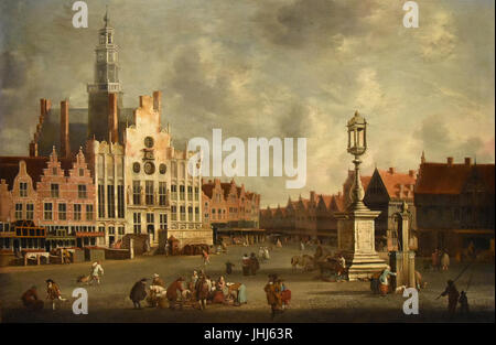 Jan Abrahamsz. van Beerstraten (1622-1666) De markt te Den Bosch - Museo Noordbrabants 's-Hertogenbosch 26-8-2016 13-55-12 Foto Stock