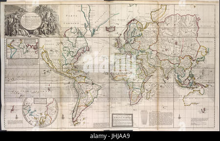 Un nuovo e corretto la mappa del mondo intero, ma racconteremo ye situazione delle sue parti principali. ... Secondo le più recenti e più esatta osservazioni (NYPL b15369994-1630430) Foto Stock