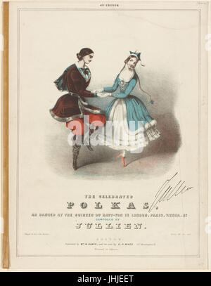 La celebre polke, come ballato al soirees du .haut-ton a Londra, Parigi, Vienna, & c. Composto da Jullien (NYPL b12149188-5241032) Foto Stock