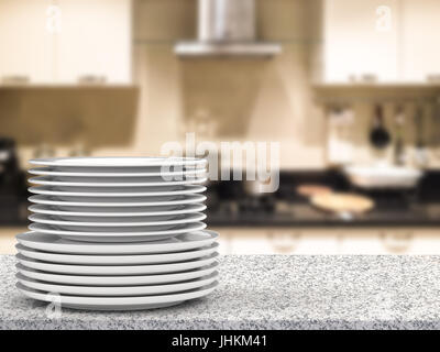 Elettrodomestici per la cucina e l'interno, una credenza con piatti, tazze  e piatti Foto stock - Alamy